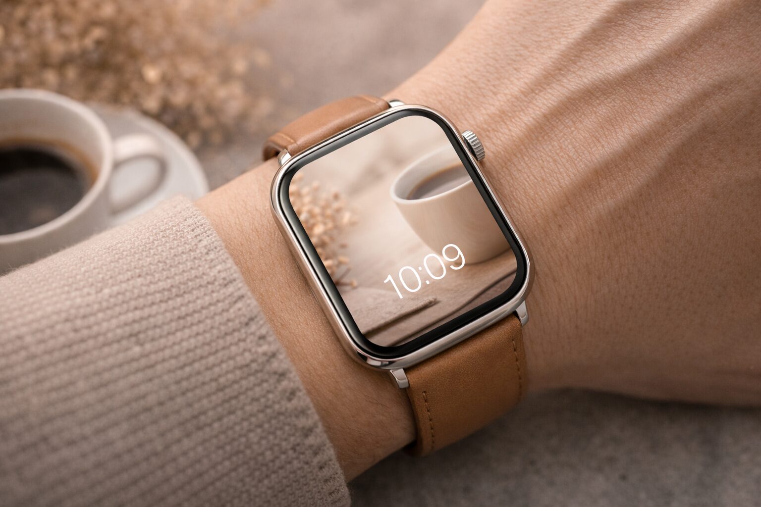 写真文字盤で壁紙設定