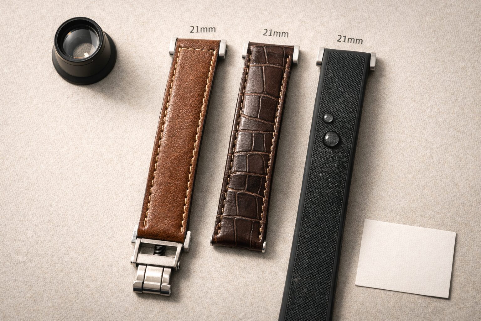 カーフ・アリゲーター・ラバー素材選び