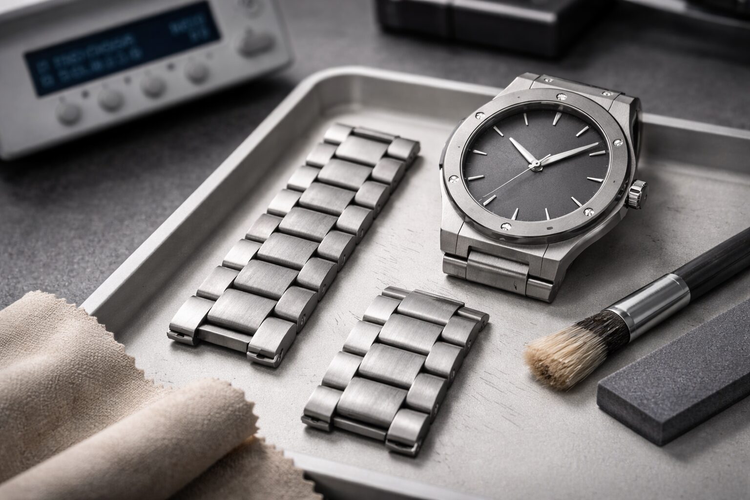 チタンブレスの傷と研磨