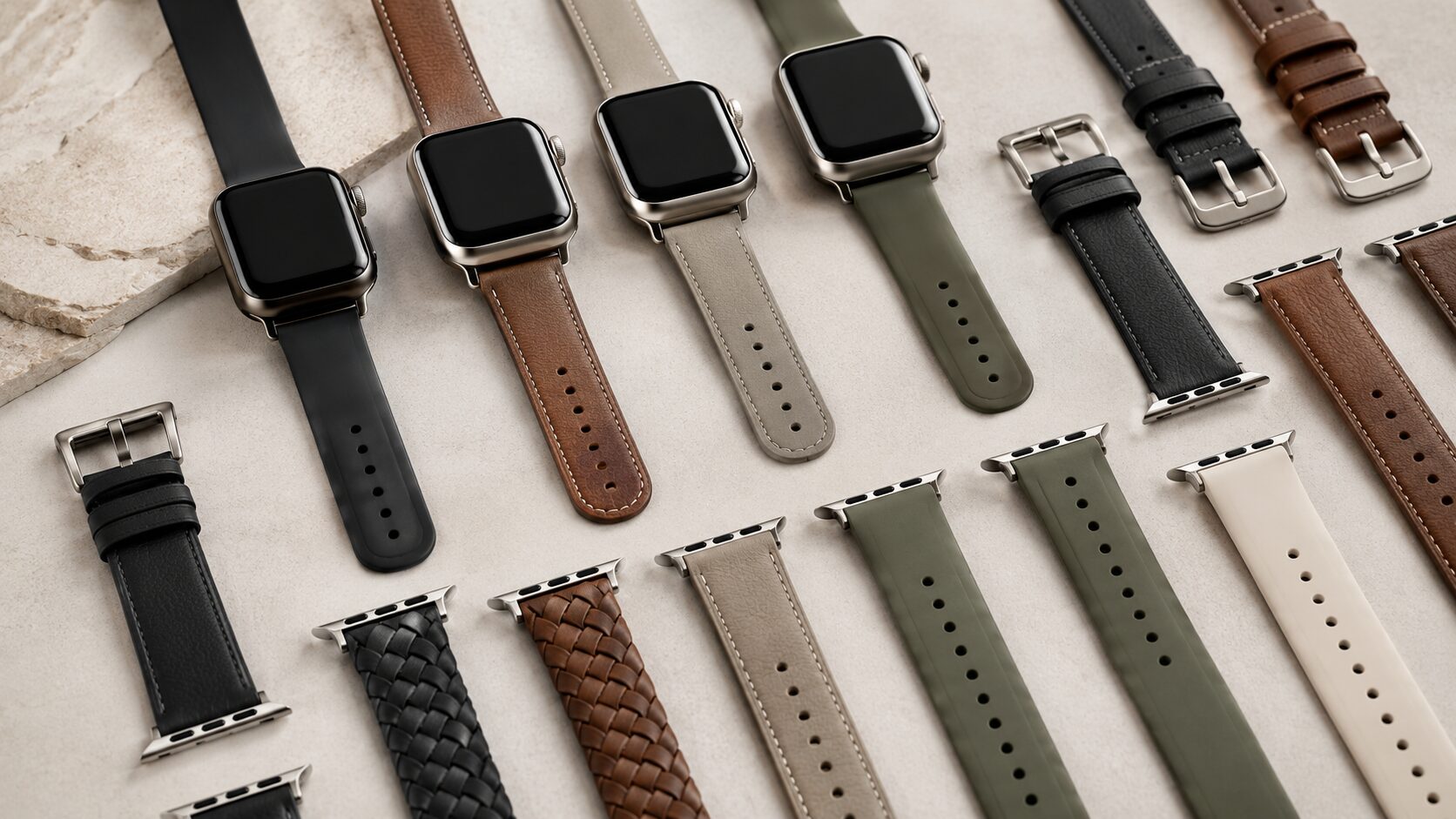 アップルウォッチ用レザーとシリコンバンドの素材やカラー比較