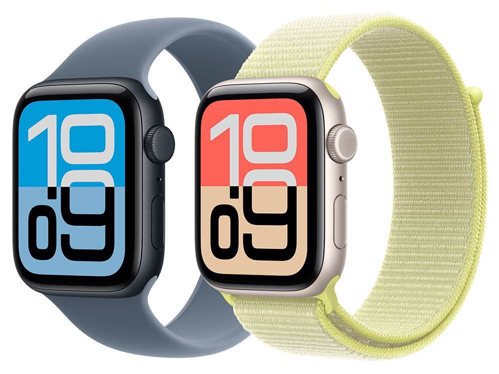 アップルウォッチSE3のミッドナイトとスターライトを比較した公式製品画像